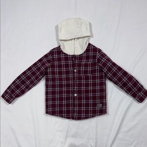 Buffalo David Bitton Maroon and White Plaid Kids Shirt
